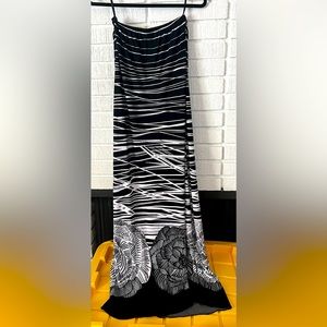 Maxi black & White strapless dress